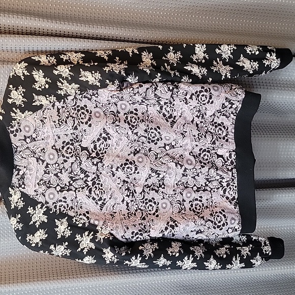 Free People Black Floral Snap Bomber Jacket Size S - Picture 7 of 7
